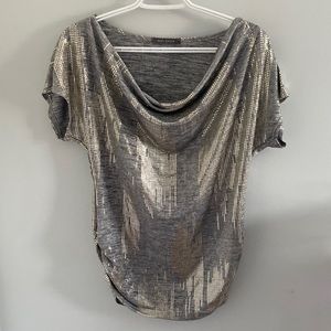 SuzyShier Silver shiny t-shirt